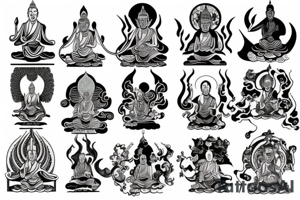 Buddhist Hell pattern tattoo idea