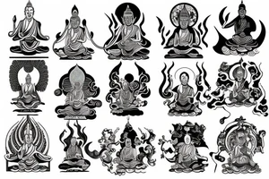 Buddhist Hell pattern tattoo idea