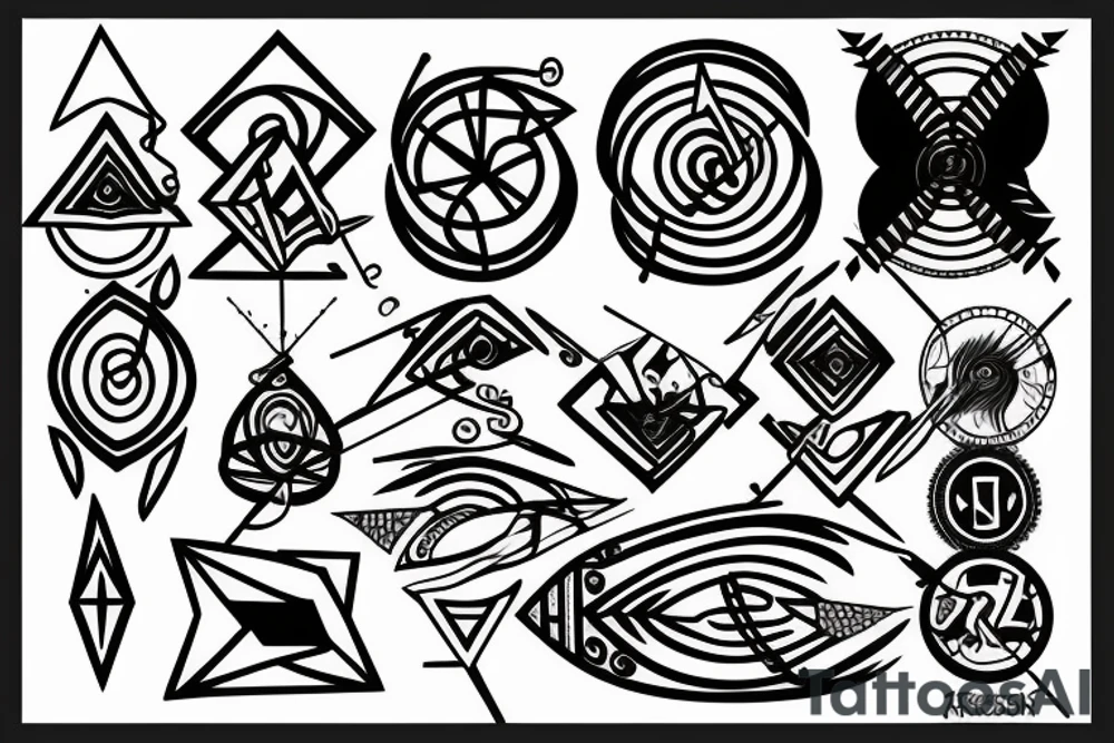 Fusion of Golden ratio and arrow tattoo idea