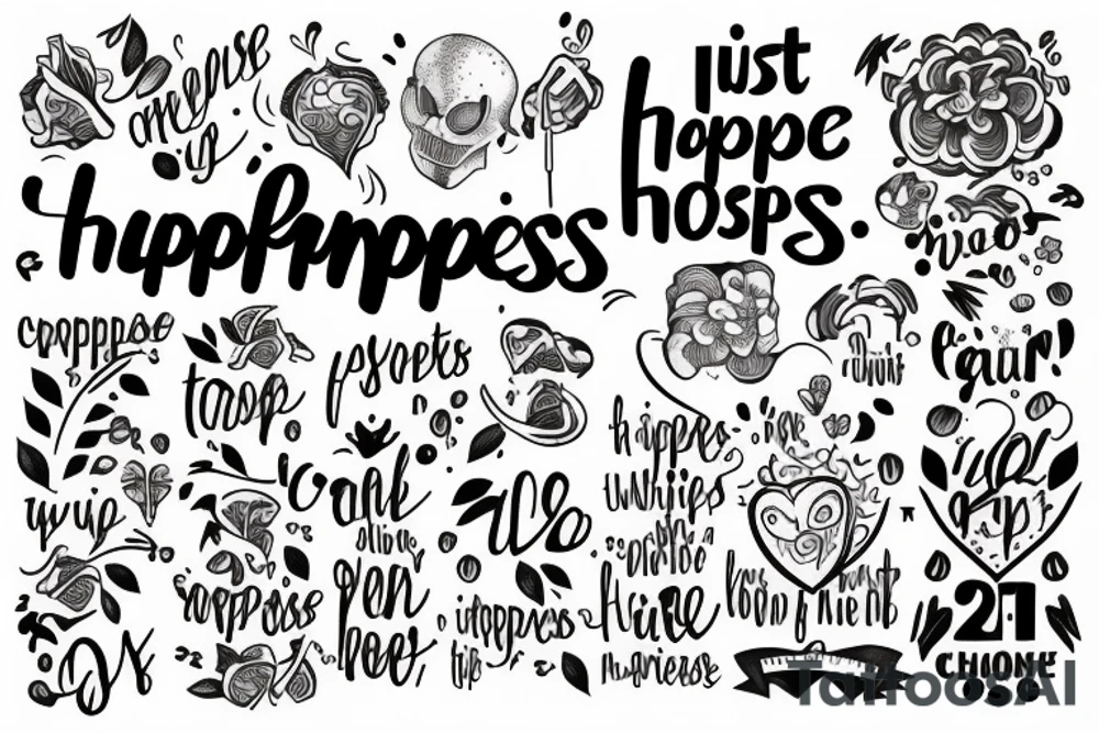 just the text “choose happiness” tattoo idea