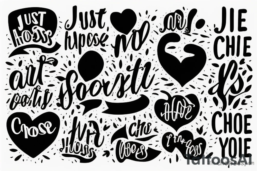 just the text “choose happiness” tattoo idea