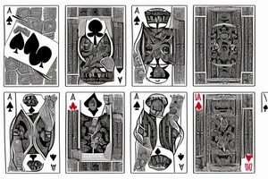 royal flush poker hand  with poker chips tattoo idea