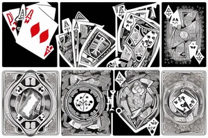 royal flush poker hand  with poker chips tattoo idea
