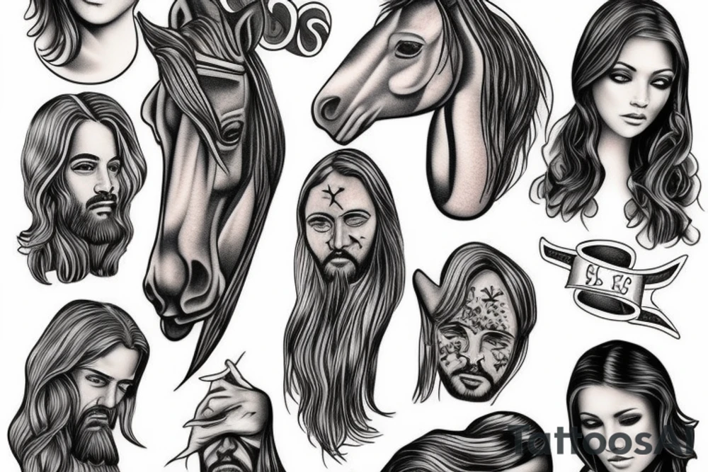 Jesus and horse tattoo idea
