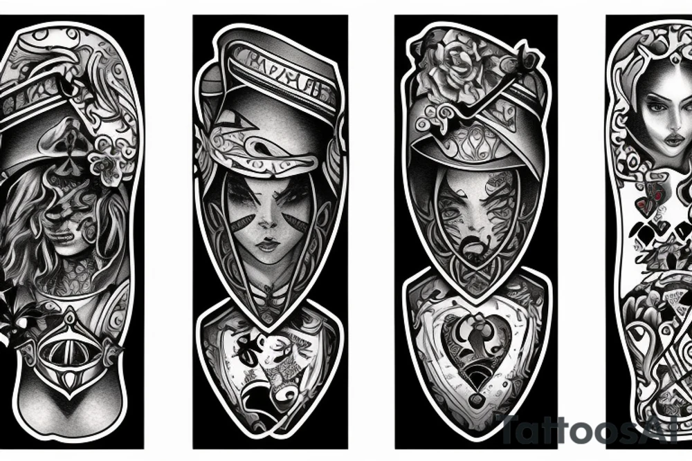 royal flush poker tattoo idea