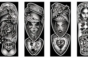 royal flush poker tattoo idea