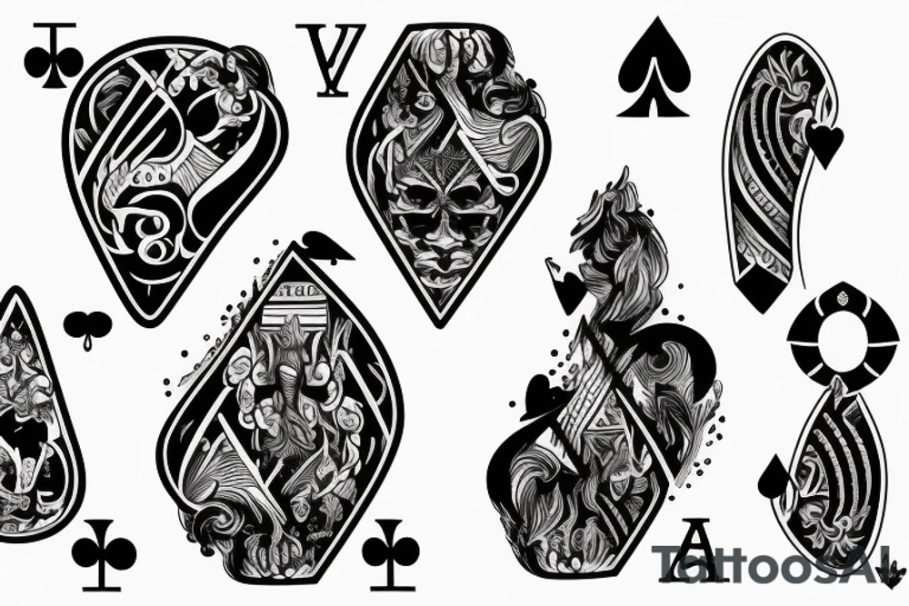 royal flush poker tattoo idea