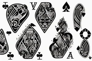 royal flush poker tattoo idea