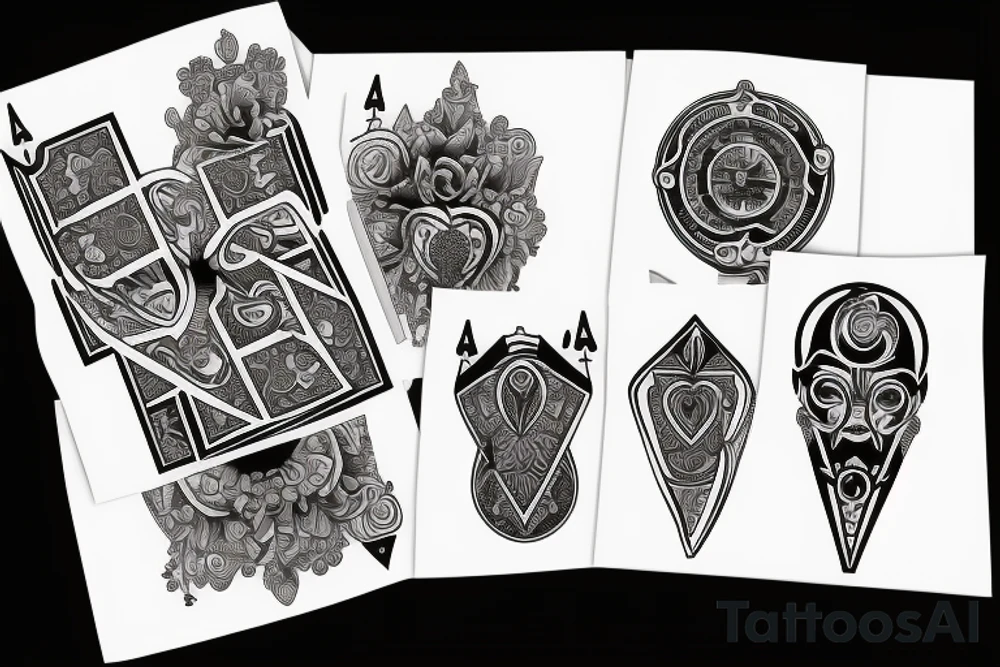 royal flush poker tattoo idea