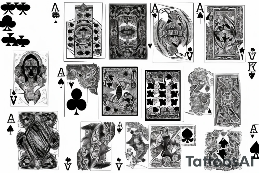 royal flush poker tattoo idea