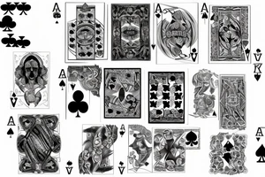 royal flush poker tattoo idea