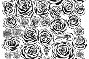 rose roman numeral date tattoo tattoo idea