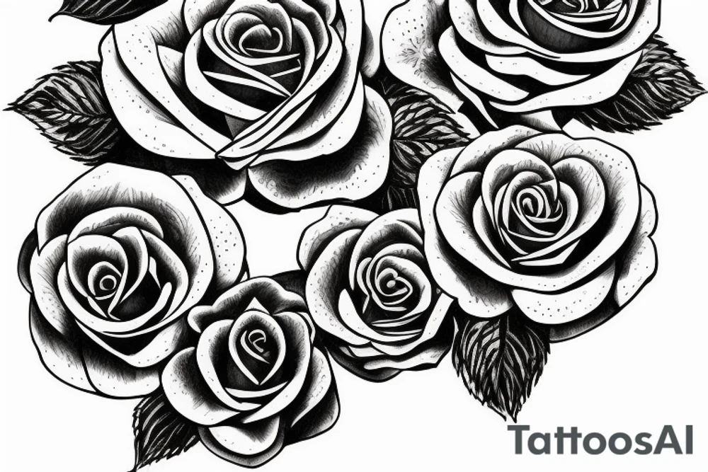 rose with roman numerals in petals tattoo idea