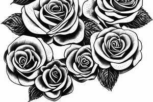 rose with roman numerals in petals tattoo idea
