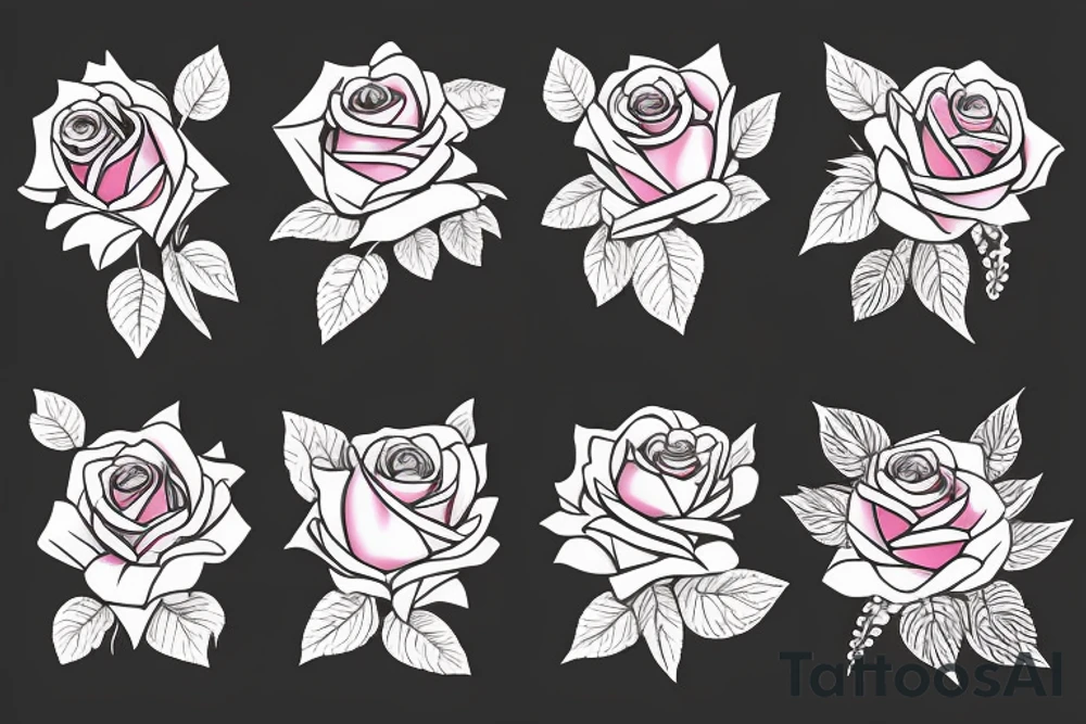 rose with roman numerals in petals tattoo idea