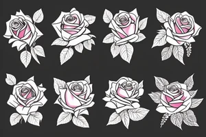 rose with roman numerals in petals tattoo idea