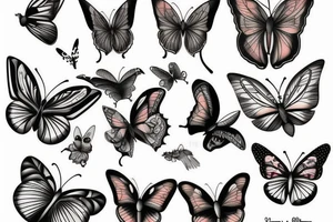 reloj de arena con mariposa en su interior tattoo idea