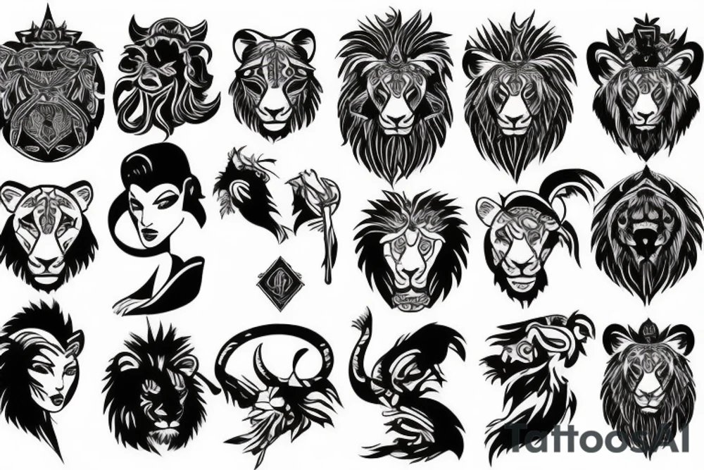 Warrior with a lion head tattoo idea