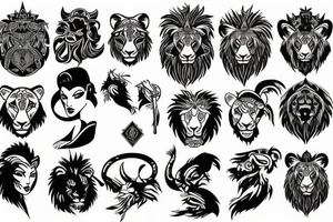 Warrior with a lion head tattoo idea