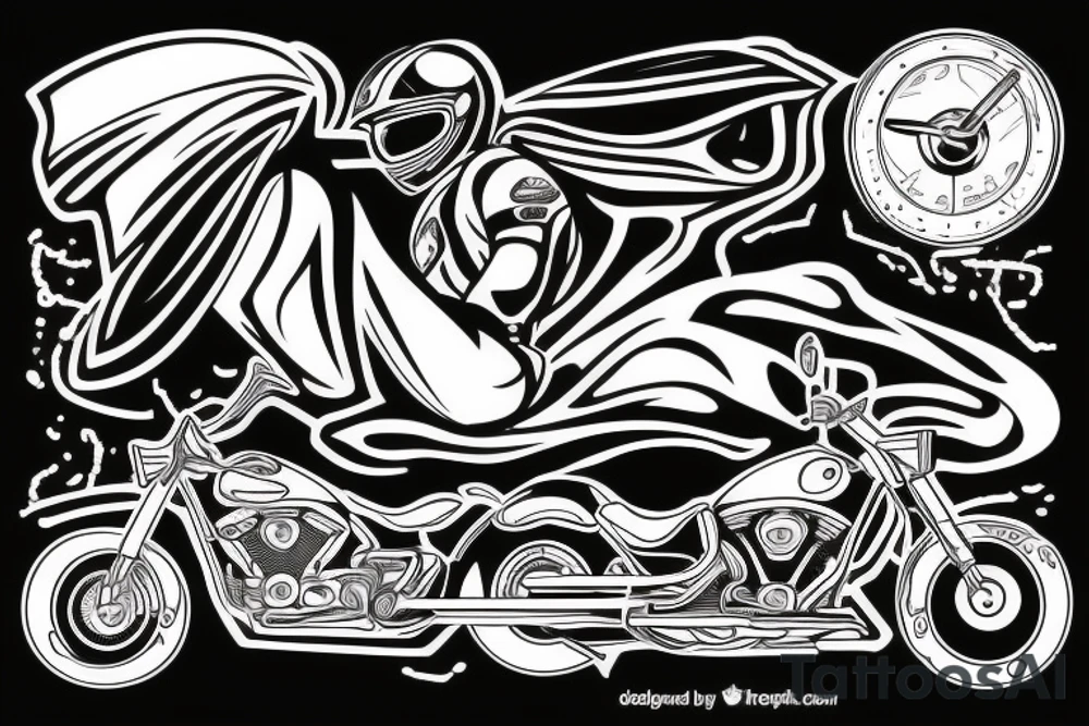 Motorcycle with race track tattoo idea