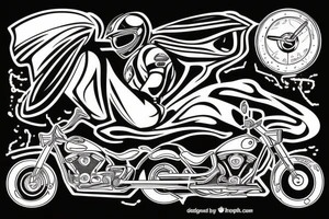 Motorcycle with race track tattoo idea