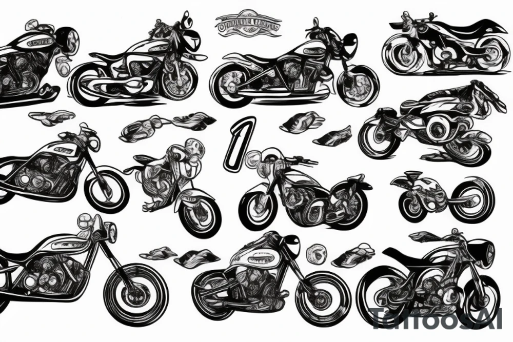 Motorcycle with race track tattoo idea