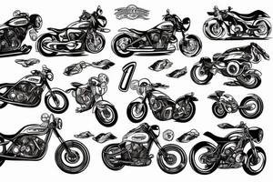 Motorcycle with race track tattoo idea