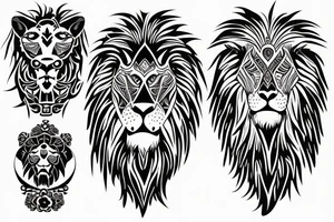 Warrior body with a lion head tattoo idea