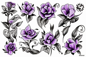 Violet flower tattoo idea