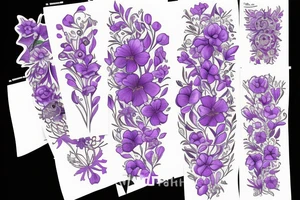 Violet flower tattoo idea