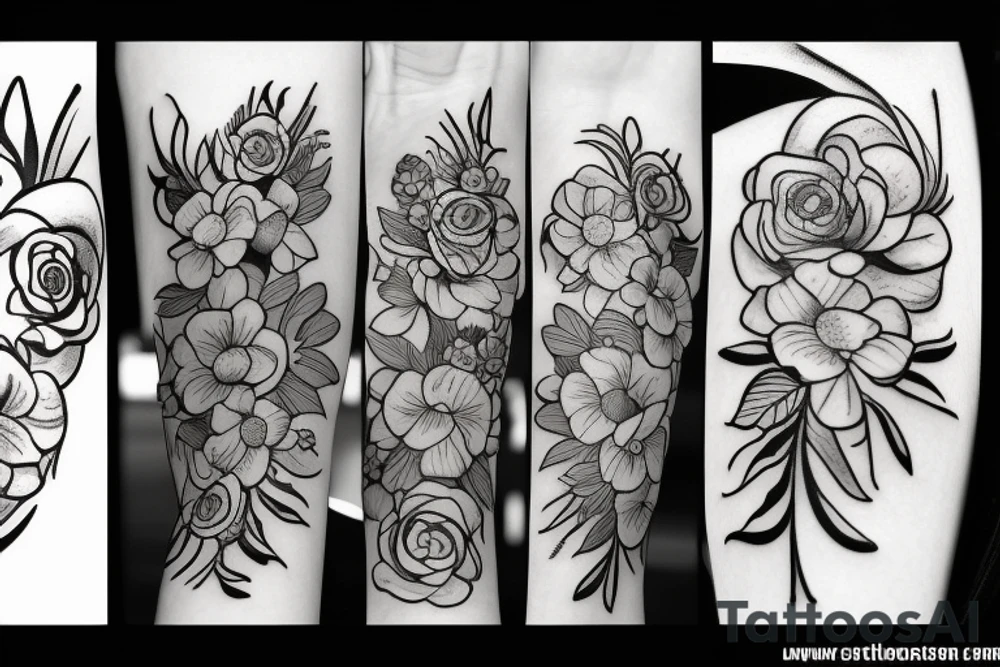 A tattoo on arm of a violate flower tattoo idea