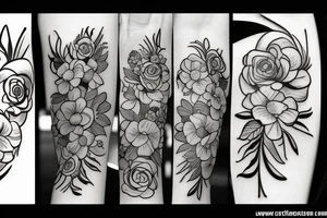 A tattoo on arm of a violate flower tattoo idea
