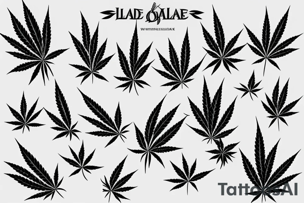 the blade is next to a joint of marijuana tattoo idea