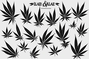 the blade is next to a joint of marijuana tattoo idea