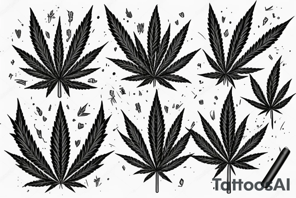 the blade is next to a joint of marijuana tattoo idea