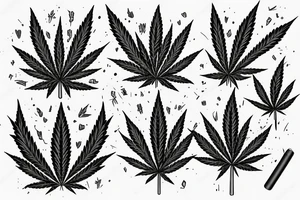 the blade is next to a joint of marijuana tattoo idea
