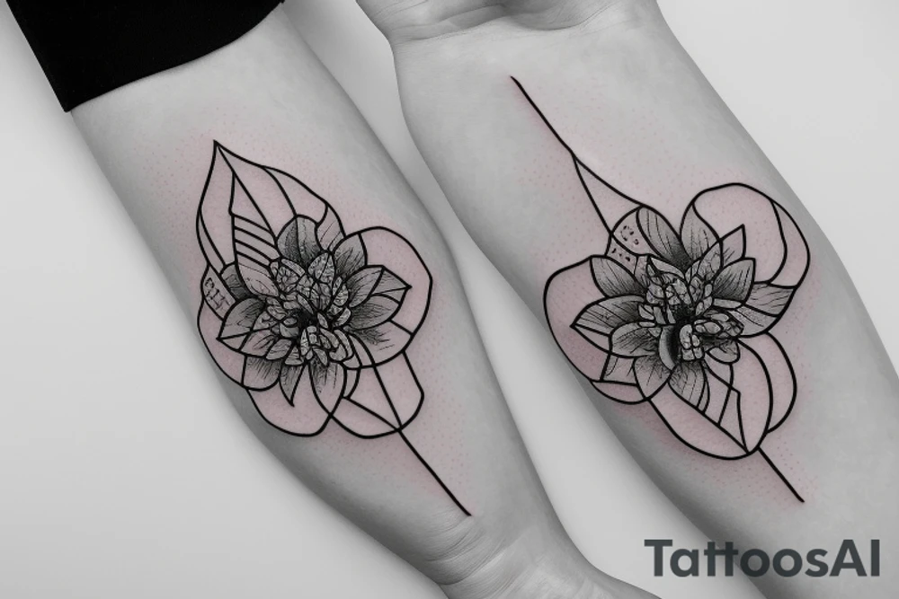 A single violet flower with the stalk tattoo idea