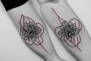 A single violet flower with the stalk tattoo idea