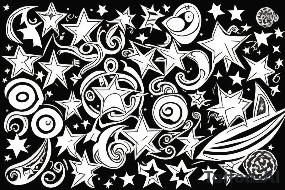 Star with design inside tattoo idea