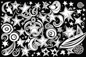 Star with design inside tattoo idea