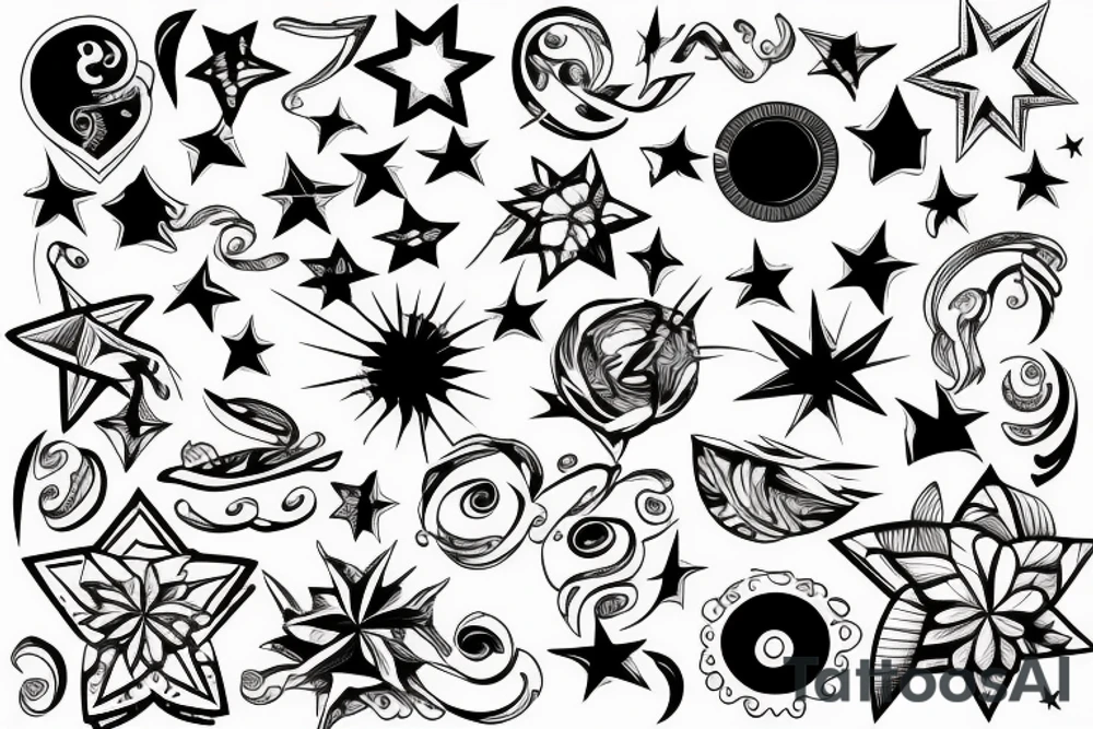 Star with design inside tattoo idea