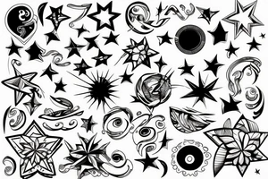 Star with design inside tattoo idea