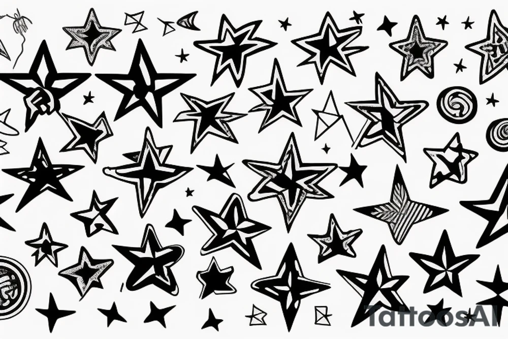 Star with design inside tattoo idea
