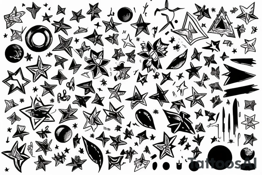 Star with design inside tattoo idea
