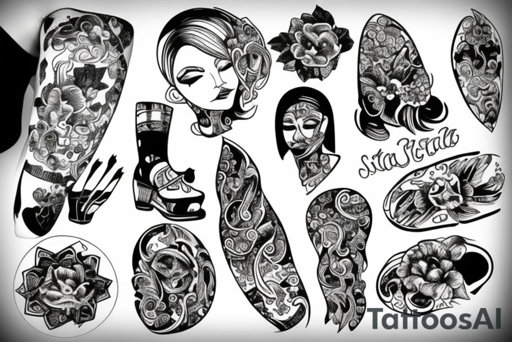 Star with design inside tattoo idea