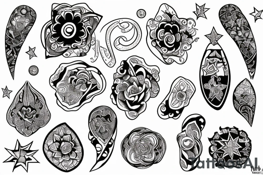 Star with design inside tattoo idea