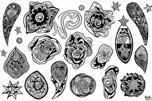 Star with design inside tattoo idea