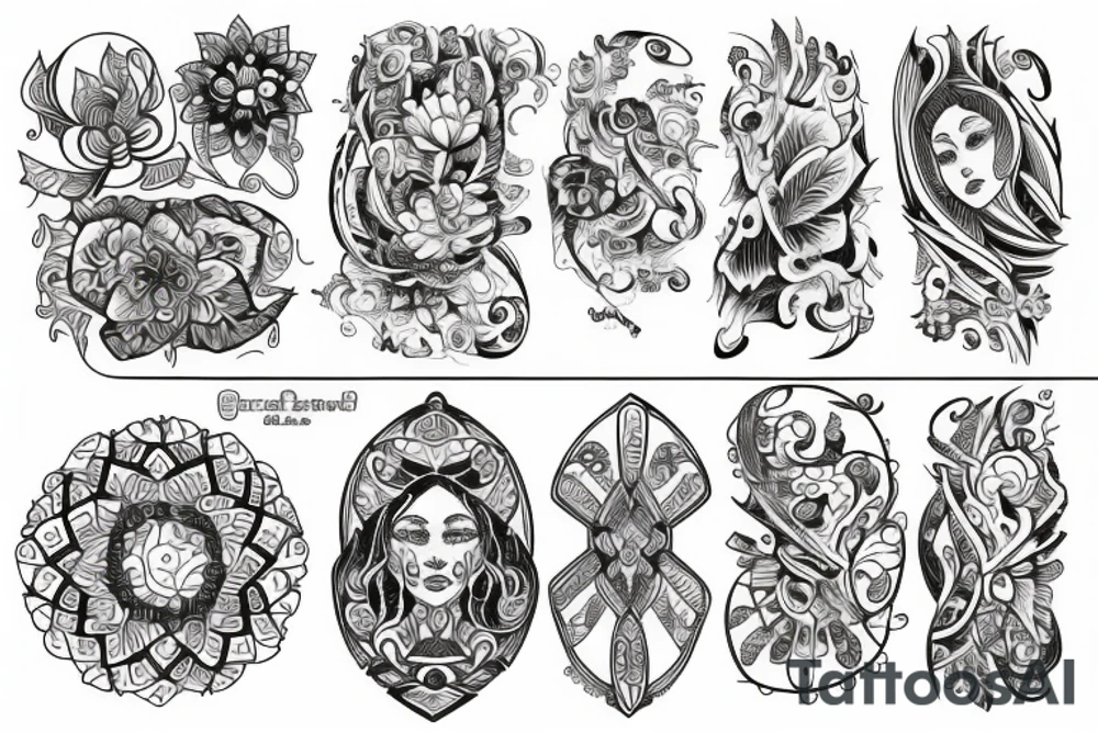 Star with design inside tattoo idea