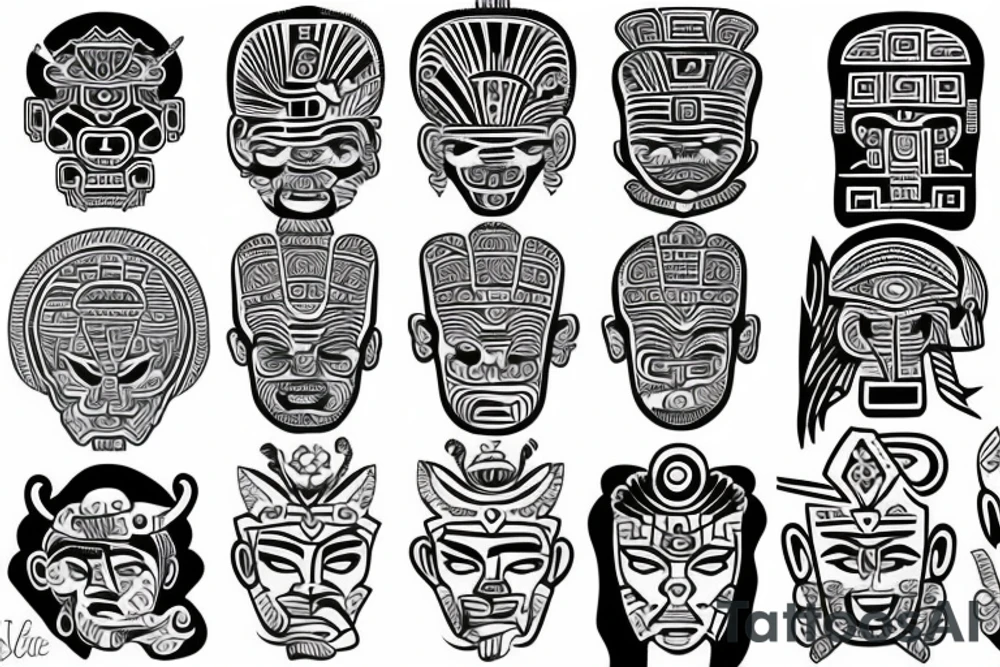 Mayan god tattoo idea