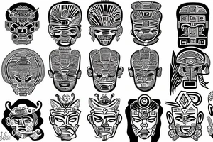 Mayan god tattoo idea